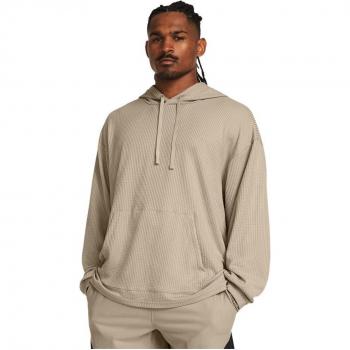 Under Armour Men's Rival Waffle Hoodie - Tan Knit Sweatshirt