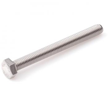Perno tornillo hexagonal M5x16mm DIN 933, acero, galvanizado, rosca completa, cabeza hexagonal