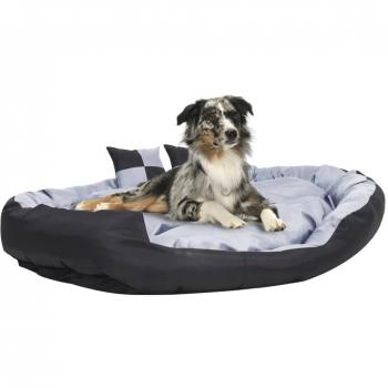 Cojín para perro reversible y lavable gris y negro 150x120x25 cm