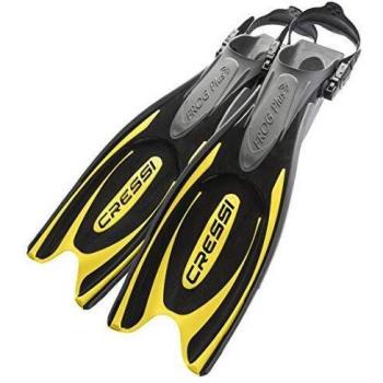 Cressi Frog Plus Fins Aletas de Buceo Unisex Adultos, Negro/Amarillo, XS-S