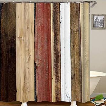 JOVEGSRVA Cortinas de ducha a prueba de moho para baño con 12 ganchos de 180 x 180 cm