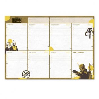 Bloc Planificador Semanal A4 El Libro de Boba Fett - Planificador semanal sin fecha, calendario sobremesa, organizador semanal, licencia oficial Star Wars