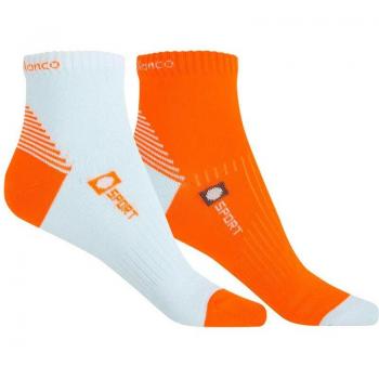 Pack de 2 pares de calcetines deportivos semilisos para mujer de algodón Punto Blanco en naranja y blanco