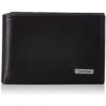 Calvin Klein Jeans RAIL MINI 6CC + COIN - Monedero de cuero hombre, color negro, talla 11x7x3 cm