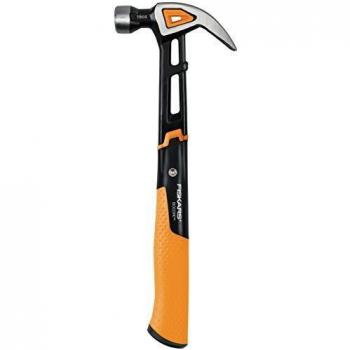 Martillo de Carpintero Fiskars IsoCore con Garra Curva, Tamaño Mediano (M), Modelo 1027202