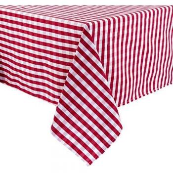 Mantel Cuadrado de Cuadros Rojos de Poliéster 1780 x 1780mm - Mitre Comfort
