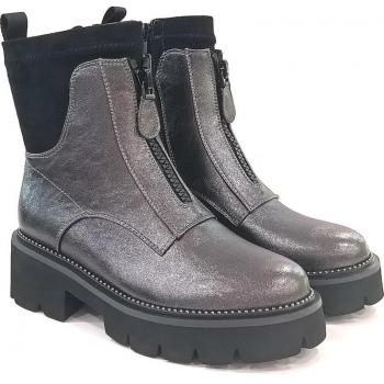 Botines de mujer Noa Harmon modelo 8462-97 en color gris, material sintético, con tacón y plataforma de acero