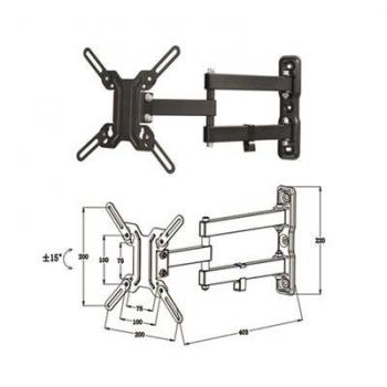 Phoenix Technologies - Soporte de TV articulado de Pared hasta 42'' vesa 200x200 BA2705BA7