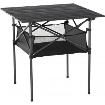 Outsunny Mesa de Camping Plegable con Espacio de Almacenaje y Bolsa de Transporte para Jardín y Patio