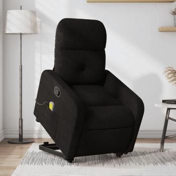 Sillón de masaje reclinable elevable de tela en colores gris claro, gris oscuro y negro - vidaXL