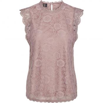 Blusa Sin Mangas de Encaje Rosa Regular Fit XXL Pieces Olline