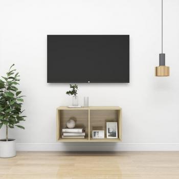 Mueble TV pared madera contrachapada 37x37x72 cm roble vidaXL