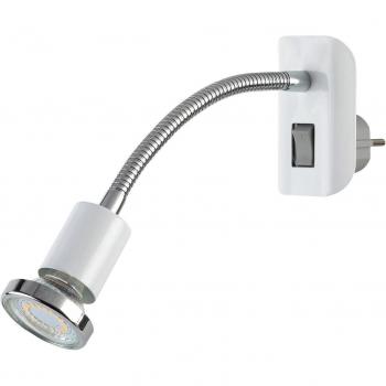 Lámpara Spot LED Flexible Rabalux Dobra 4,5W 3000K Metal Blanco con Interruptor IP20