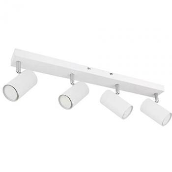 Aplique y plafón ROBBY, 4 luces GU10, metal blanco, dimensiones 60x12x6 cm