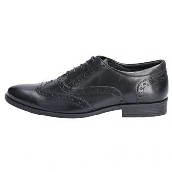 Hush Puppies Men's Oaken Brogue Black Leather Oxford Shoes - Size UK 10