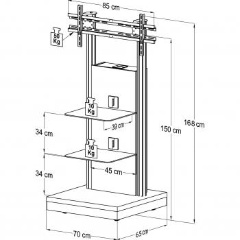 VCM Morgenthaler Pro-Stand - Soporte de pie para pantalla plana