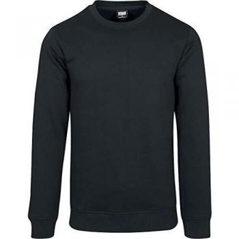 Urban Classics Basic Terry Crew Hombre Sudadera Negro 3XL, 65% algodón, 35% poliéster, Regular