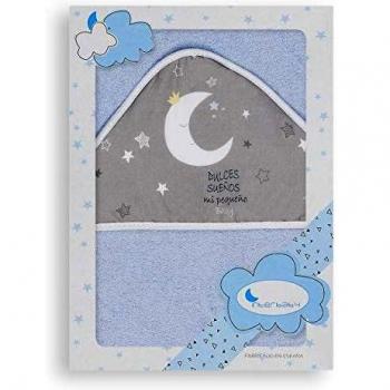 Interbaby 01191-01 - Capa de baño LUNA UNIVERSO ESTAMPADA azul, unisex