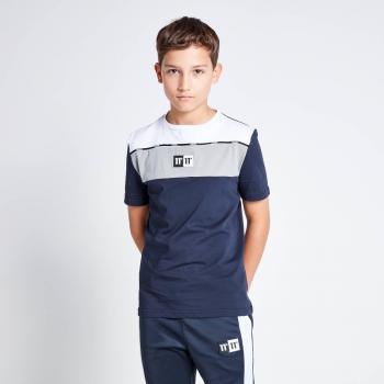 Camiseta Junior Color Block con Tiras - Marino / Acero / Blanco