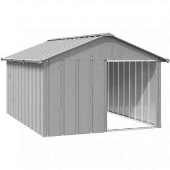 vidaXL Dog House Grey 116.5x153x81.5 cm Galvanised Steel