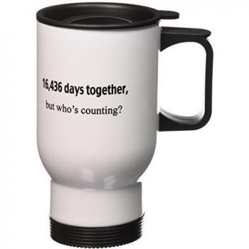 3dRose tm_112216_1, 16436 días juntos pero quienes contando feliz 45th taza de viaje de aniversario, 14-onza