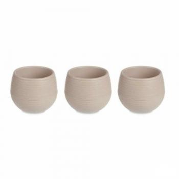 Ibergarden Set de Macetas Taupé Plástico 8 x 8 x 7 cm (8 Unidades) - Fácil Cuidado