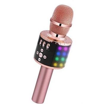 Micrófono Inalámbrico de Karaoke Bluetooth BONAOK con Luces LED Controlables, Máquina Portátil de Karaoke, Altavoz, regalo de Cumpleaños, Juguete de Viaje par iPhone, par iPad Android PC
