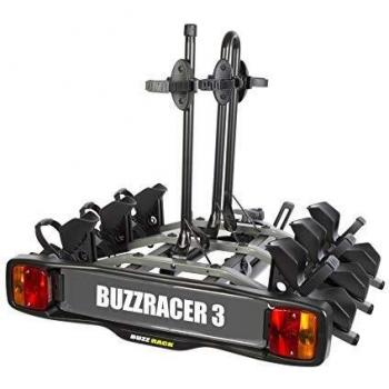 BUZZRACER 3 Portabicicletas sobre enganche – Plataforma para 3 bicicletas