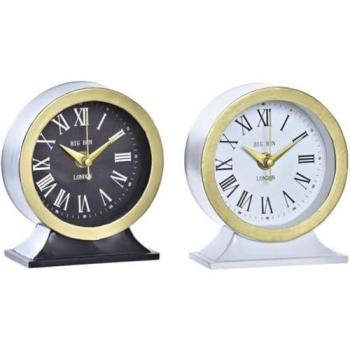 Reloj de Mesa DKD Home Decor Blanco y Negro de Cristal y Hierro (2 Unidades) 12 x 6 x 13 cm