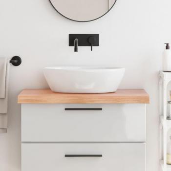 Encimera de Baño Plegable de Madera Tratada 80x60x6 cm Color Marrón Claro, Gris Oscuro y Natural