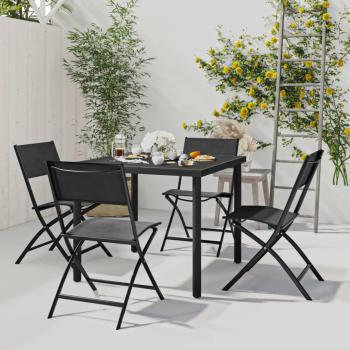 Set de comedor de jardín de acero de 5 piezas para almuerzo al aire libre