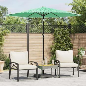 Sombrilla de jardín vidaXL con poste de acero 223x223x213 cm, color marrón, azul y verde
