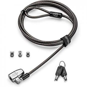 Kensington ClickSafe 2.0 Universal Keyed Laptop Lock for T-Bar, Nano, or Wedge Slot Security - Black (K68102EU)