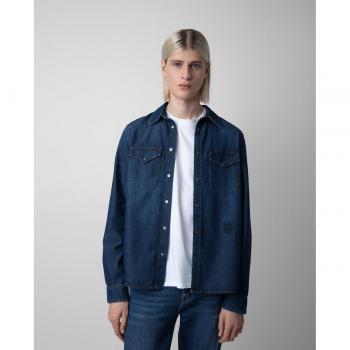 Zadig & Voltaire Men's Straight Denim Shirt Jacket - Medium Blue - Size: Small