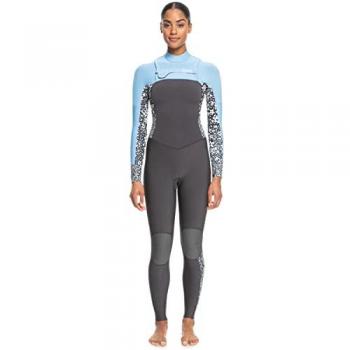 Roxy 3/2 Swell Series Fz Neopreno mujer, manga larga, cremalleras en el pecho, color azul, diseño multicolor