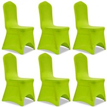 vidaXL Funda de Silla elástica 6 Unidades Verde