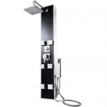 Columna de ducha Tectake con 6 jets de hidromasaje, mandos para el rociador, ducha de mano y boquillas de hidromasaje, diseño lujoso y moderno, ideal para relajación y