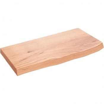 vidaXL Wall Shelf - Light Brown, 60x30x(2-4) cm, Treated Solid Wood Oak