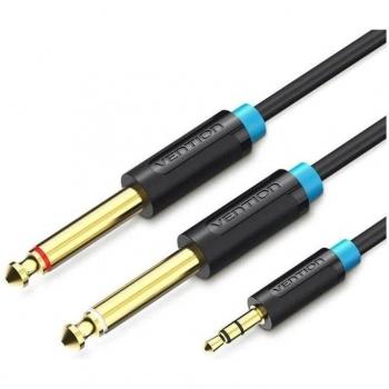 Cable Estéreo Vention BACBJ/ Jack 3.5 Macho - 2x Jack 6.5 Macho/ 5m/ Negro