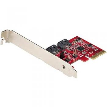 StarTech.com SATA PCIe Card - 2 Port PCIe SATA Expansion Card - 6Gbps - Full/Low Profile - PCI Express to SATA Adapter/Controller - ASM1062R SATA RAID - PCIe to SATA Converter