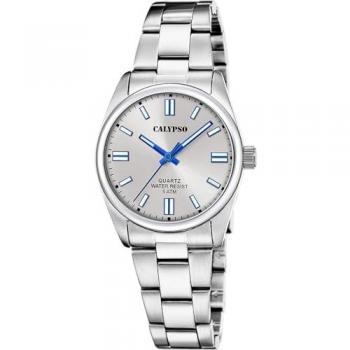Reloj Calypso Basic K5863/2 Gris Mujer - Reloj de mujer con caja de acero inoxidable 316L plateado