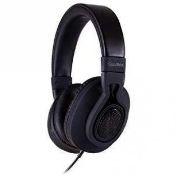 CoolBox CoolSand EARTH05 - Auriculares de diadema acolchada y ajustable, alámbricos, sonido estéreo. Color negro