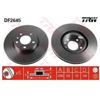 Disco de freno TRW DF2645 frente, ventilado, altamente carbonizado, 1 pieza