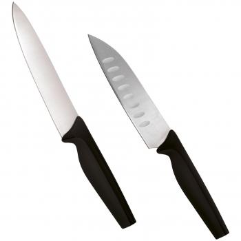 Jata Essential - Set de 2 cuchillos de cocina y santoku en color negro