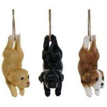 Figura Decorativa de Resina Perro (9 x 10.5 x 20 cm) - Set de 3 Piezas