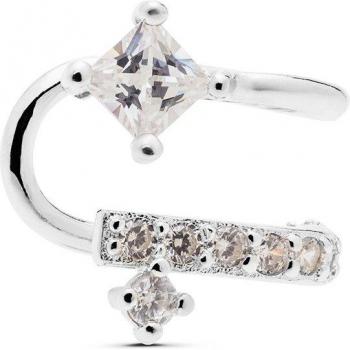Luxenter - Pendiente individual Zari Personalizable de plata de ley 925 con baño de rodio