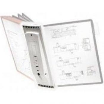 Durable Sherpa Wall Mounted Display System 10 Panels A4 Polypropylene Gray