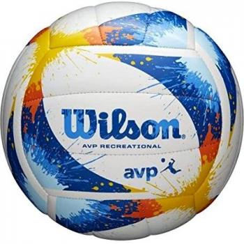 Wilson Avp Splatter Volleyball, Blue/Yellow/White, Official Size