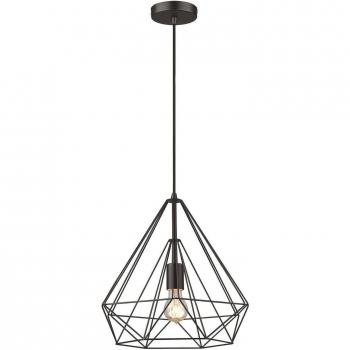 Lámpara colgante TELFORD L38 negro mate 1 luces, diseño moderno, material de alambre, casquillo E27, tamaño pequeño