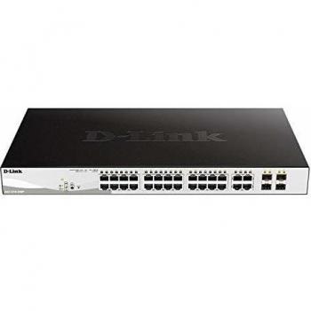 D-Link DGS-1210-28MP 28-Port Gigabit Smart Managed PoE Switch, 4 x Gigabit GbE/SFP Combo Ports, Enhanced L2 Switching and Security Features, L2+ Static Routing, 370 W PoE Budget, Black